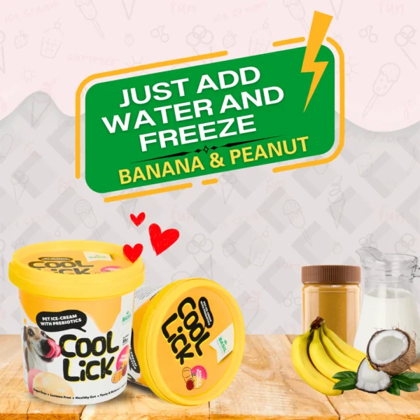 BASIL Cool Lick Dog Ice-Cream with Added Prebiotics, Banana & Peanuts - Image 4